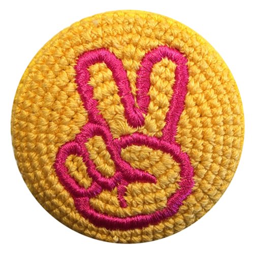 Emoji Peace Sign Fingers Crocheted Footbag